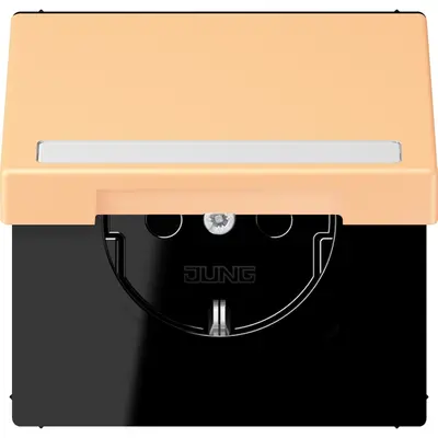 JUNG wandcontactdoos randaarde Safety+ klapdeksel Les Couleurs terre sienne clair 59 258 (LC 1520 BFNAKL 258)