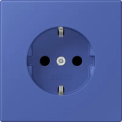 JUNG wandcontactdoos randaarde Safety+ Les Couleurs bleu outremer 31 206 (LC 1520 KI 206)