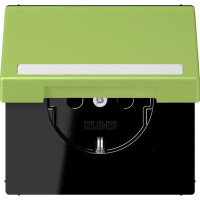 JUNG wandcontactdoos randaarde Safety+ klapdeksel Les Couleurs vert clair 221 (LC 1520 BFNAKL 221)