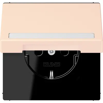 JUNG wandcontactdoos randaarde Safety+ klapdeksel Les Couleurs orange pale 226 (LC 1520 BFNAKL 226)