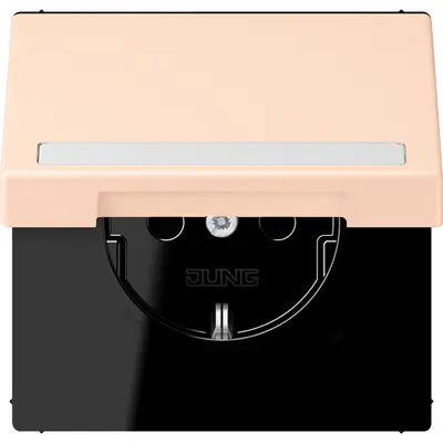 JUNG wandcontactdoos randaarde Safety+ klapdeksel Les Couleurs rose pale 228 (LC 1520 BFNAKL 228)