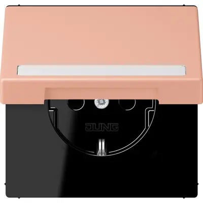 JUNG wandcontactdoos randaarde Safety+ klapdeksel Les Couleurs rose clair 231 (LC 1520 BFNAKL 231)