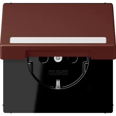 JUNG wandcontactdoos randaarde Safety+ klapdeksel Les Couleurs terre sienne brulee 31 235 (LC 1520 BFNAKL 235)