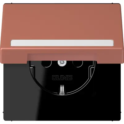 JUNG wandcontactdoos randaarde Safety+ klapdeksel Les Couleurs terre sienne brique 236 (LC 1520 BFNAKL 236)