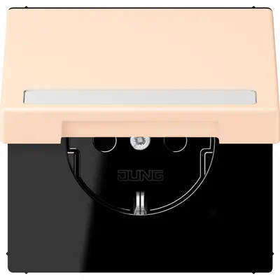 JUNG wandcontactdoos randaarde Safety+ klapdeksel Les Couleurs terre sienne pale 238 (LC 1520 BFNAKL 238)