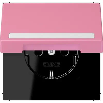 JUNG wandcontactdoos randaarde Safety+ klapdeksel Les Couleurs rose vif 246 (LC 1520 BFNAKL 246)