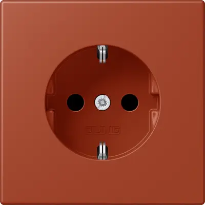 JUNG wandcontactdoos randaarde Safety+ Les Couleurs l'ocre rouge 232 (LC 1520 KI 232)