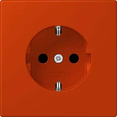 JUNG wandcontactdoos randaarde Safety+ Les Couleurs rouge vermillon 59 244 (LC 1520 KI 244)