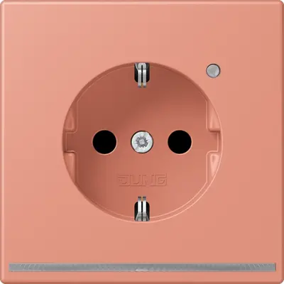 JUNG wandcontactdoos randaarde met LED-orientatieverlichting en lichtsensor Les Couleurs l'ocre rouge moyen 233 (LC 1520-O LNW 233)