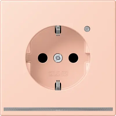 JUNG wandcontactdoos randaarde met LED-orientatieverlichting en lichtsensor Les Couleurs l'ocre rouge clair 234 (LC 1520-O LNW 234)