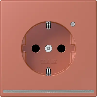 JUNG wandcontactdoos randaarde met LED-orientatieverlichting en lichtsensor Les Couleurs terre sienne brique 236 (LC 1520-O LNW 236)