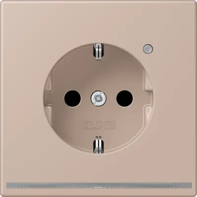 JUNG wandcontactdoos randaarde met LED-orientatieverlichting en lichtsensor Les Couleurs ombre brulee claire 240 (LC 1520-O LNW 240)