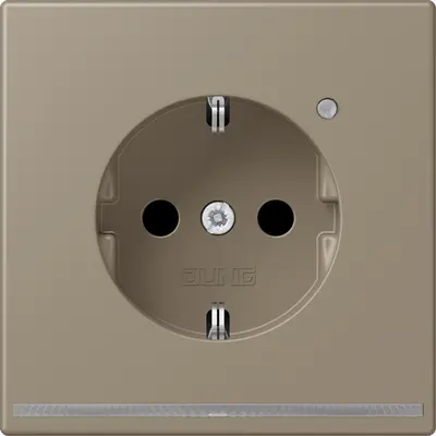 JUNG wandcontactdoos randaarde met LED-orientatieverlichting en lichtsensor Les Couleurs ombre naturelle moyenne 242 (LC 1520-O LNW 242)