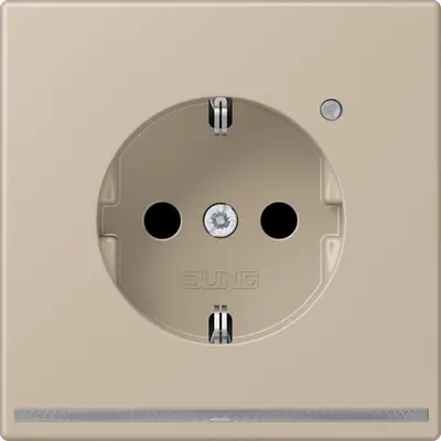 JUNG wandcontactdoos randaarde met LED-orientatieverlichting en lichtsensor Les Couleurs ombre naturelle claire 243 (LC 1520-O LNW 243)