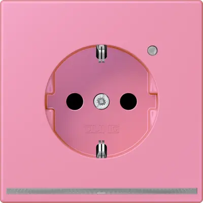 JUNG wandcontactdoos randaarde met LED-orientatieverlichting en lichtsensor Les Couleurs rose vif 246 (LC 1520-O LNW 246)