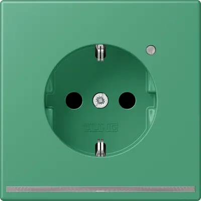 JUNG wandcontactdoos randaarde met LED-orientatieverlichting en lichtsensor Les Couleurs vert 59 250 (LC 1520-O LNW 250)