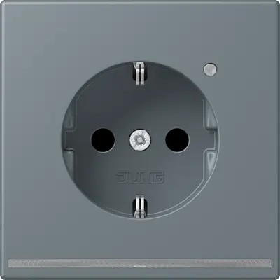 JUNG wandcontactdoos randaarde met LED-orientatieverlichting en lichtsensor Les Couleurs gris 59 251 (LC 1520-O LNW 251)