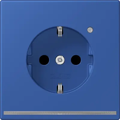JUNG wandcontactdoos randaarde met LED-orientatieverlichting en lichtsensor Les Couleurs bleu outremer 59 253 (LC 1520-O LNW 253)