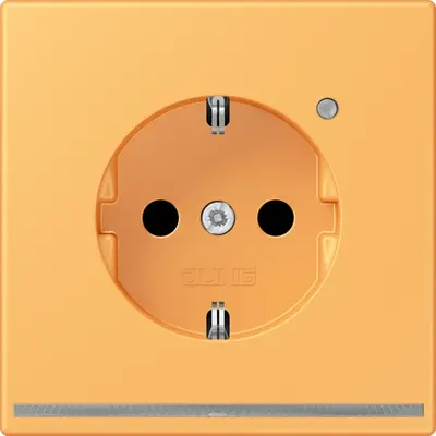 JUNG wandcontactdoos randaarde met LED-orientatieverlichting en lichtsensor Les Couleurs ocre jaune clair 254 (LC 1520-O LNW 254)