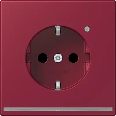JUNG wandcontactdoos randaarde met LED-orientatieverlichting en lichtsensor Les Couleurs le rubis 255 (LC 1520-O LNW 255)