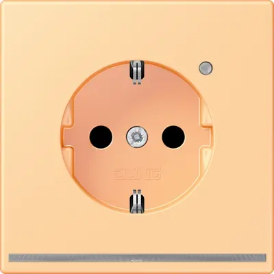 JUNG wandcontactdoos randaarde met LED-orientatieverlichting en lichtsensor Les Couleurs terre sienne clair 59 258 (LC 1520-O LNW 258)