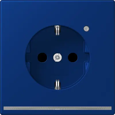 JUNG wandcontactdoos randaarde met LED-orientatieverlichting en lichtsensor Les Couleurs bleu outremer fonce 261 (LC 1520-O LNW 261)