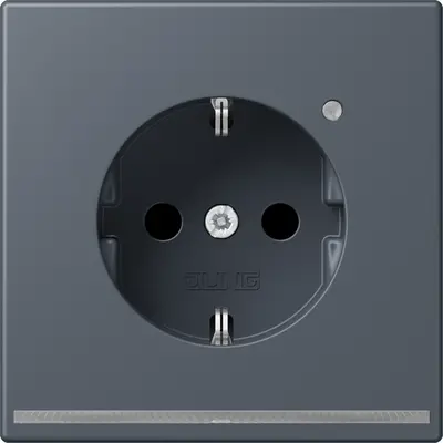 JUNG wandcontactdoos randaarde met LED-orientatieverlichting en lichtsensor Les Couleurs gris fonce 59 262 (LC 1520-O LNW 262)