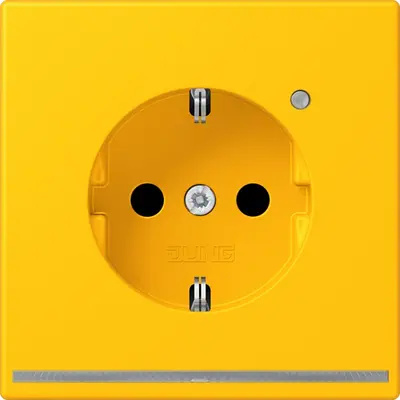 JUNG wandcontactdoos randaarde met LED-orientatieverlichting en lichtsensor Les Couleurs le jaune vif 263 (LC 1520-O LNW 263)