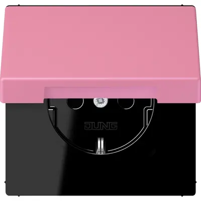 JUNG wandcontactdoos randaarde met klapdeksel Les Couleurs rose vif 246 (LC 1520 NBFKL 246)