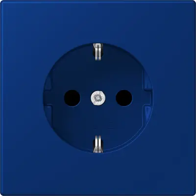 JUNG wandcontactdoos randaarde Safety+ Les Couleurs bleu outremer fonce 261 (LC 1520 KI 261)