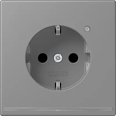 JUNG wandcontactdoos randaarde met LED-orientatieverlichting en lichtsensor Les Couleurs gris 31 203 (LC 1520-O LNW 203)