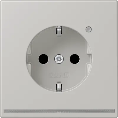 JUNG wandcontactdoos randaarde met LED-orientatieverlichting en lichtsensor Les Couleurs gris clair 31 205 (LC 1520-O LNW 205)