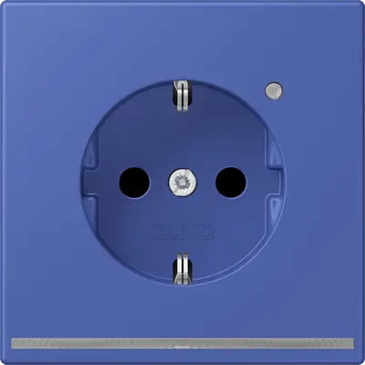 JUNG wandcontactdoos randaarde met LED-orientatieverlichting en lichtsensor Les Couleurs bleu outremer 31 206 (LC 1520-O LNW 206)