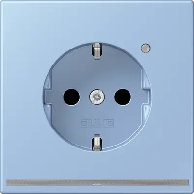 JUNG wandcontactdoos randaarde met LED-orientatieverlichting en lichtsensor Les Couleurs outremer moyen 207 (LC 1520-O LNW 207)