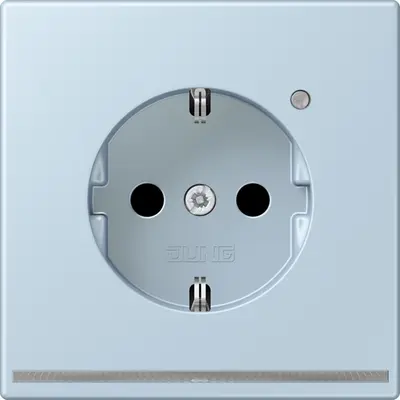 JUNG wandcontactdoos randaarde met LED-orientatieverlichting en lichtsensor Les Couleurs outremer clair 208 (LC 1520-O LNW 208)