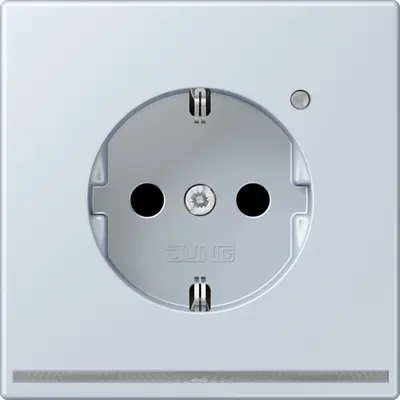 JUNG wandcontactdoos randaarde met LED-orientatieverlichting en lichtsensor Les Couleurs outremer pale 209 (LC 1520-O LNW 209)