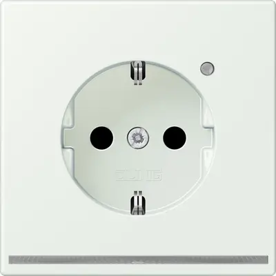 JUNG wandcontactdoos randaarde met LED-orientatieverlichting en lichtsensor Les Couleurs outremer gris 210 (LC 1520-O LNW 210)