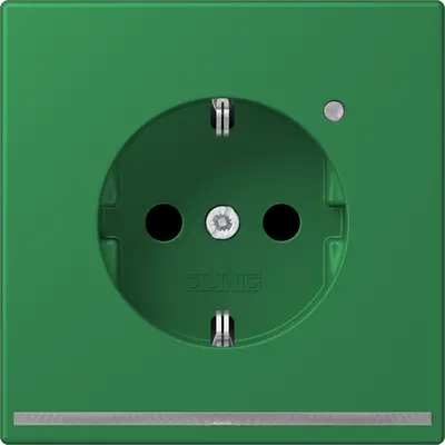JUNG wandcontactdoos randaarde met LED-orientatieverlichting en lichtsensor Les Couleurs vert fonce 219 (LC 1520-O LNW 219)