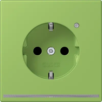 JUNG wandcontactdoos randaarde met LED-orientatieverlichting en lichtsensor Les Couleurs vert 31 220 (LC 1520-O LNW 220)