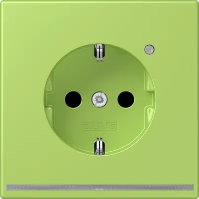 JUNG wandcontactdoos randaarde met LED-orientatieverlichting en lichtsensor Les Couleurs vert clair 221 (LC 1520-O LNW 221)