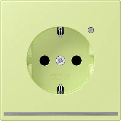 JUNG wandcontactdoos randaarde met LED-orientatieverlichting en lichtsensor Les Couleurs vert jaune clair 222 (LC 1520-O LNW 222)