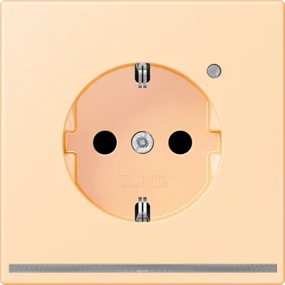 JUNG wandcontactdoos randaarde met LED-orientatieverlichting en lichtsensor Les Couleurs ocre 223 (LC 1520-O LNW 223)