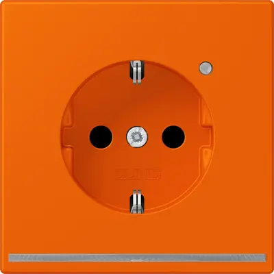 JUNG wandcontactdoos randaarde met LED-orientatieverlichting en lichtsensor Les Couleurs orange 224 (LC 1520-O LNW 224)