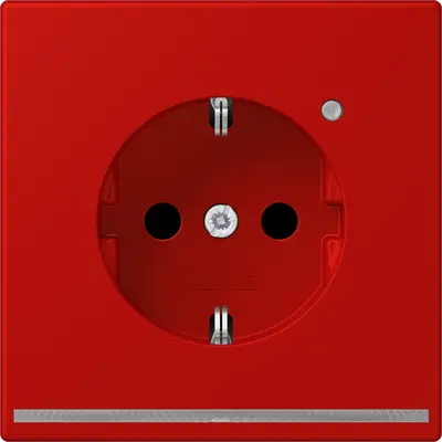 JUNG wandcontactdoos randaarde met LED-orientatieverlichting en lichtsensor Les Couleurs rouge vermillon 31 227 (LC 1520-O LNW 227)