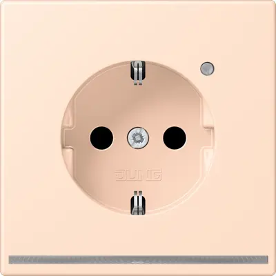 JUNG wandcontactdoos randaarde met LED-orientatieverlichting en lichtsensor Les Couleurs rose pale 228 (LC 1520-O LNW 228)