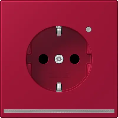 JUNG wandcontactdoos randaarde met LED-orientatieverlichting en lichtsensor Les Couleurs rouge carmin 229 (LC 1520-O LNW 229)