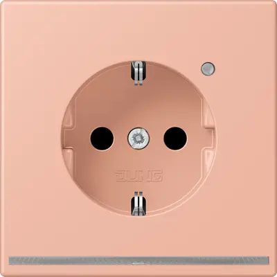 JUNG wandcontactdoos randaarde met LED-orientatieverlichting en lichtsensor Les Couleurs rose clair 231 (LC 1520-O LNW 231)