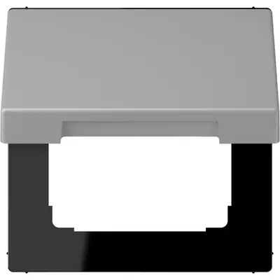 JUNG klapdeksel voor wandcontactdoos met 50x50 afdekking Les Couleurs gris moyen 204 (LC 990 BFKL 204)