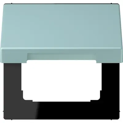 JUNG klapdeksel voor wandcontactdoos met 50x50 afdekking Les Couleurs ceruleen clair 214 (LC 990 BFKL 214)