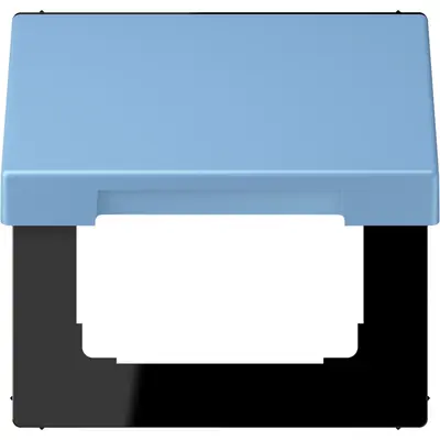 JUNG klapdeksel voor wandcontactdoos met 50x50 afdekking Les Couleurs bleu ceruleen 59 256 (LC 990 BFKL 256)